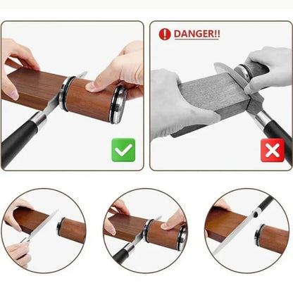 Knife Sharpener Roll System for Kitchen Knives - Easy 15° Degree Sharpening Tool for Precision Edge Maintenance