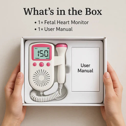 Fetal Heart Rate Monitor for Pregnancy - Doppler Device for Detecting Baby's Heartbeat at Home