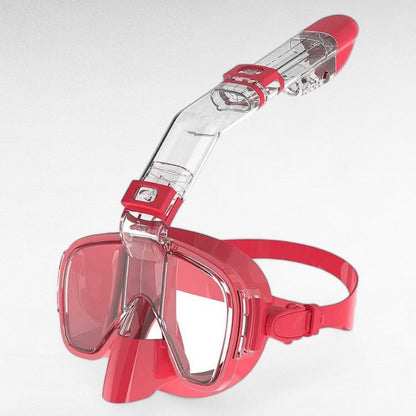 Foldable Snorkel Mask with Anti-Fog Lens for Clear Underwater Vision & Easy Storage