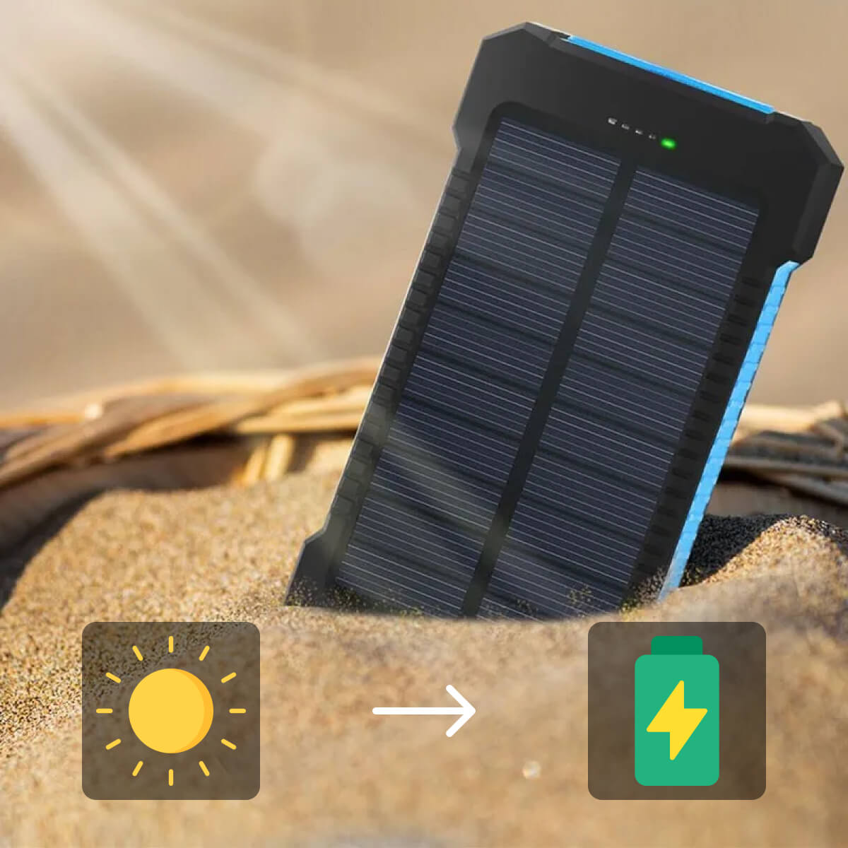 500000mAh Waterproof Solar Power Bank Charger for Outdoor Camping and Emergency Use