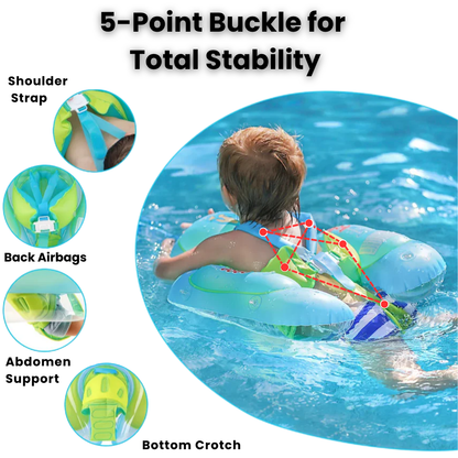Baby Swim Float with Sunshade Canopy | Safety Buckle, Quick-Drying & Ideal for Infants 3-24 Months
