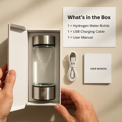 Hydrogen Water Bottle | USB Rechargeable, Anti-Inflammatory & Perfect for Daily Hydration and Wellness