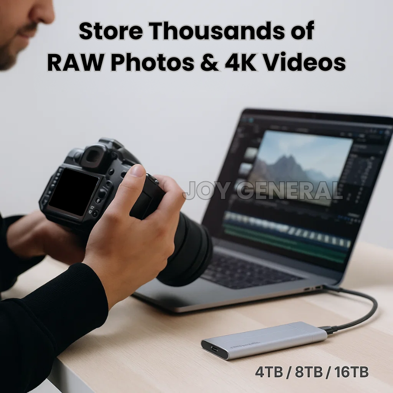 Portable SSD for MacBook, Laptop & iPhone – External Hard Drive 1TB 2TB 4TB 8TB USB-C Storage Compatible with Windows & Android