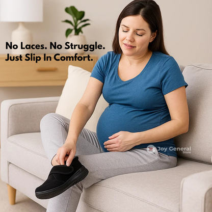 Women's Wide Adjustable Velcro Trainers for Swollen Feet | Maximum Cushioning & Breathable for Diabetics and Pregnants Swollen Feet and Diabetic Comfort