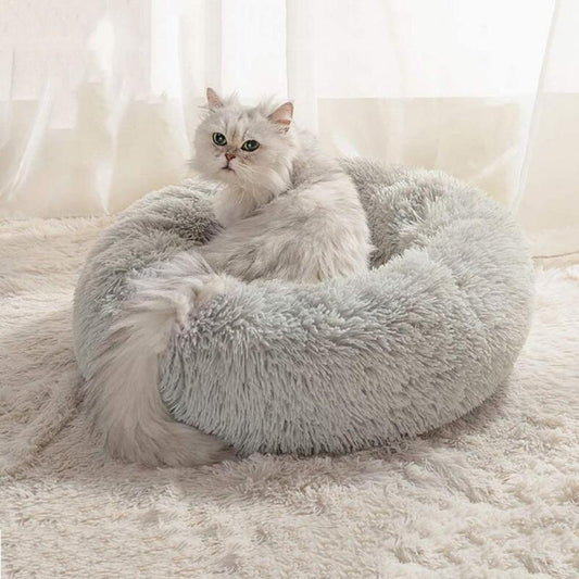 Calming Cloud Cat Bed - Soft Plush Pet Bed for Cats & Kittens, Cozy Nesting Bed for Indoor Use