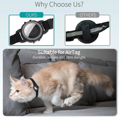 Cat GPS Tracker Collar | Quick Release Closure, Reflective Design & Durable for Outdoor Safety Adventures