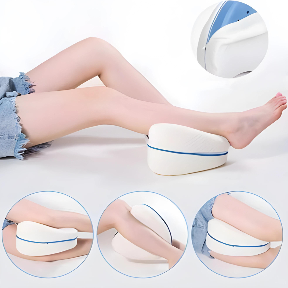 Orthopedic Knee Pillow for Side Sleepers | Triangular Shape, Memory Foam & Ideal for Back and Thigh Relief