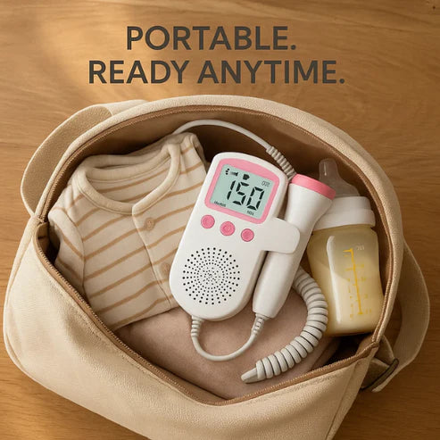 Fetal Heart Rate Monitor for Pregnancy - Doppler Device for Detecting Baby's Heartbeat at Home