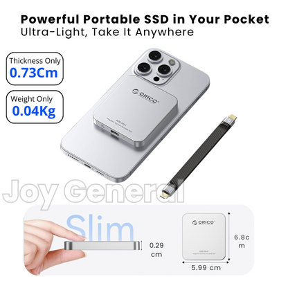 Magnetic Portable SSD 1TB/2TB – Ultra-Fast 2000MB/s Portable External Hard Drive for iPhone 15/16/17 ProRes, Laptop & PC