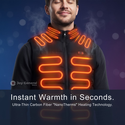 Mens Heated Gilet | Ultra-Thin Heated Vest, 9 Heating Zones & 8 Hours of Luxurious Warmth for Outdoor Activities