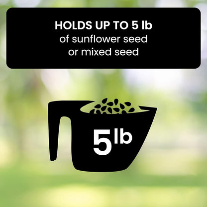 Squirrel-Proof Bird Feeder with Spinning Mechanism and 5 lb Seed Capacity for Wild Birds in Backyard Gardens