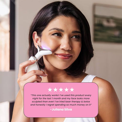 Infrared Red Light Therapy LED Light Skin & Neck Sculptor | 7-in-1 Anti-Aging Device with Microcurrent & Vibration for Home Skincare | red light therapy at home
