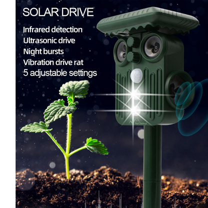 Ultrasonic Solar Deer Repeller | 5 Adjustable Modes, Waterproof & Eco-Friendly for Home Gardens and Yards