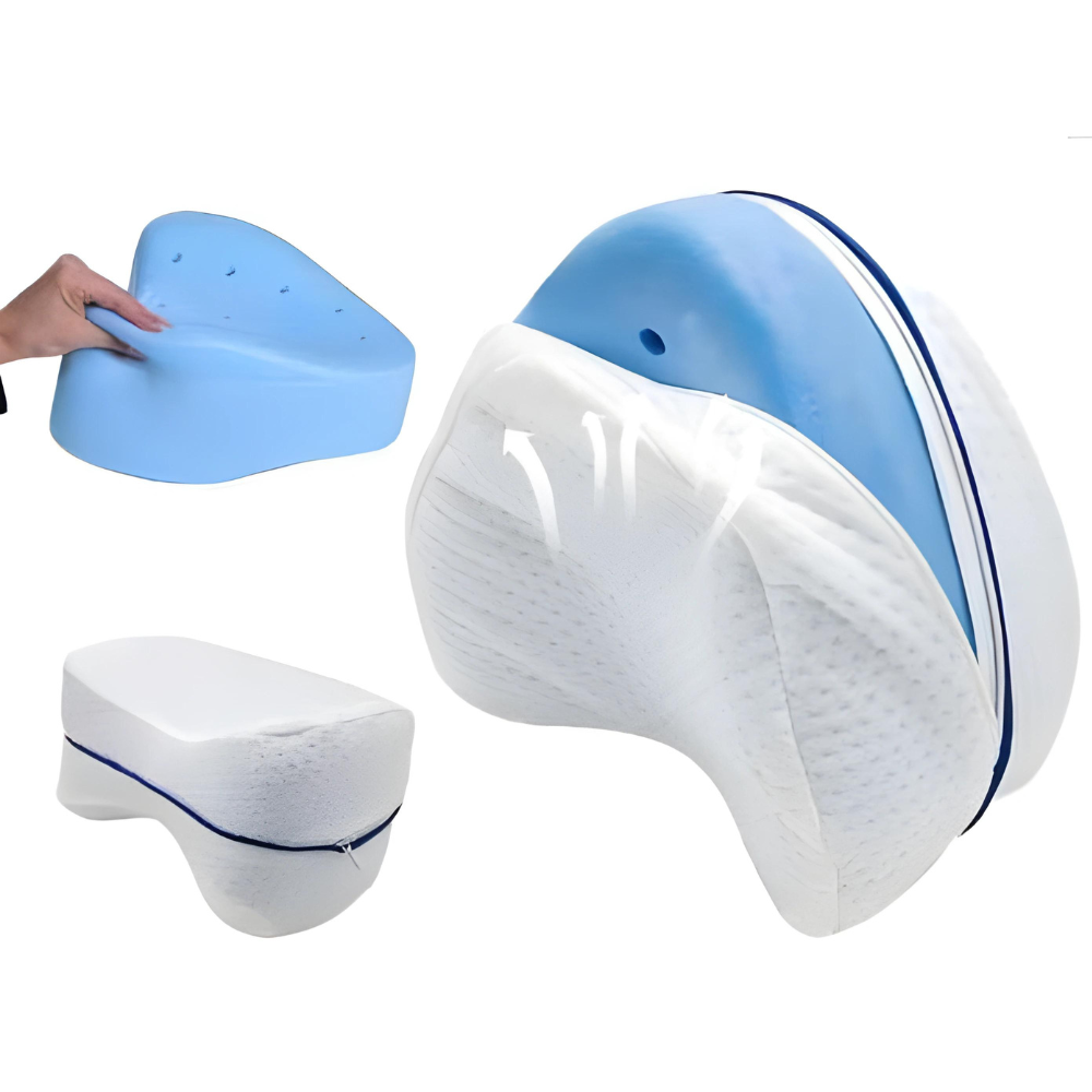Orthopedic Knee Pillow for Side Sleepers | Triangular Shape, Memory Foam & Ideal for Back and Thigh Relief