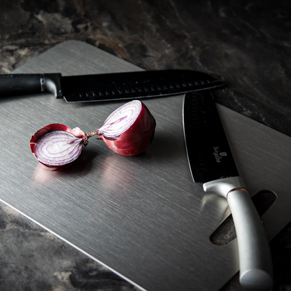 TitanCut™ - Medical Grade Titanium Cutting Board | Durable, Non-porous Board Cutting for Safe Food Preparation & Kitchen Use | Better than Wood Cutting Board