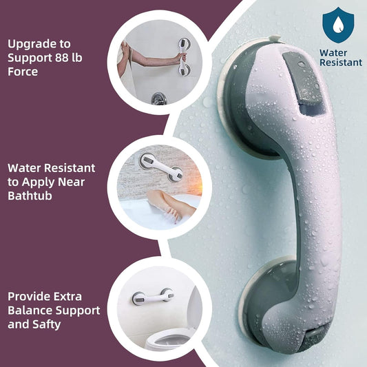 Grab Handles for the Elderly | Suction Grab Bar for Bathroom & Shower | Toilet Aids for Seniors | No-Drilling Safety Rail
