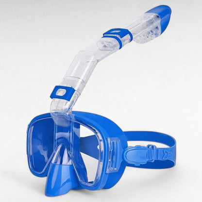 Foldable Snorkel Mask with Anti-Fog Lens for Clear Underwater Vision & Easy Storage