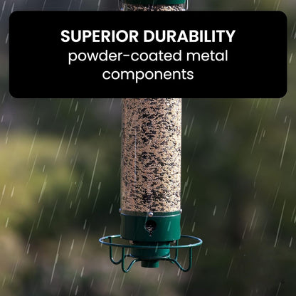 Squirrel-Proof Bird Feeder with Spinning Mechanism and 5 lb Seed Capacity for Wild Birds in Backyard Gardens