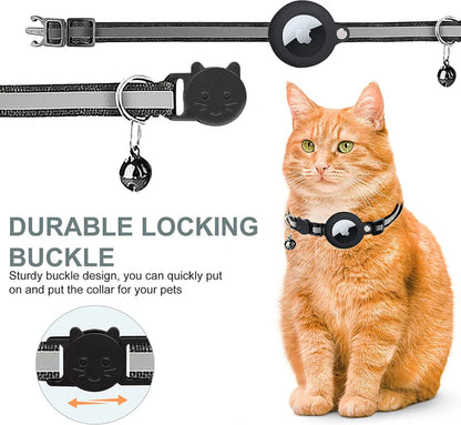 Cat GPS Tracker Collar | Quick Release Closure, Reflective Design & Durable for Outdoor Safety Adventures