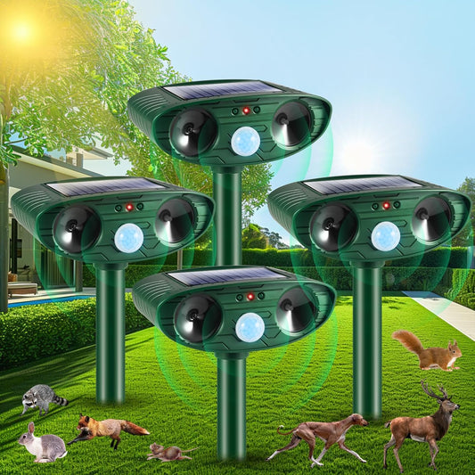 Solar-Powered Ultrasonic Deer Repeller - Effective Deer Deterrent for Gardens & Yards, Repels Deer Within 48 Hours