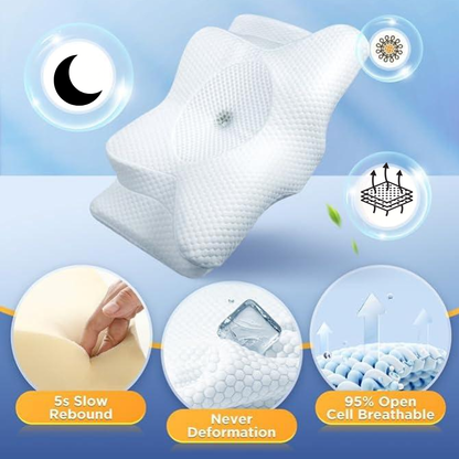Pillow for Sleep Apnea & Snoring Relief – Ergonomic Memory Foam Anti-Snore Pillow for Better Breathing & Deep Sleep Support