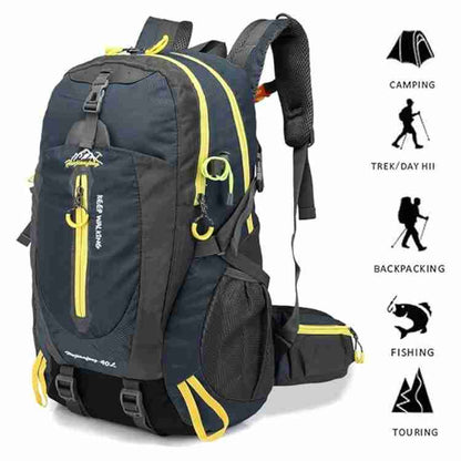 40L Waterproof Hiking Backpack with Multiple Compartments for Camping, Travel, and Outdoor Adventures