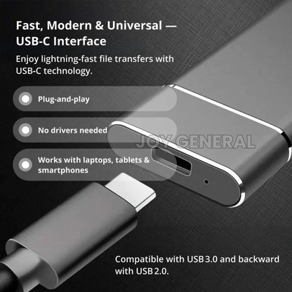 Portable SSD for MacBook, Laptop & iPhone – External Hard Drive 1TB 2TB 4TB 8TB USB-C Storage Compatible with Windows & Android