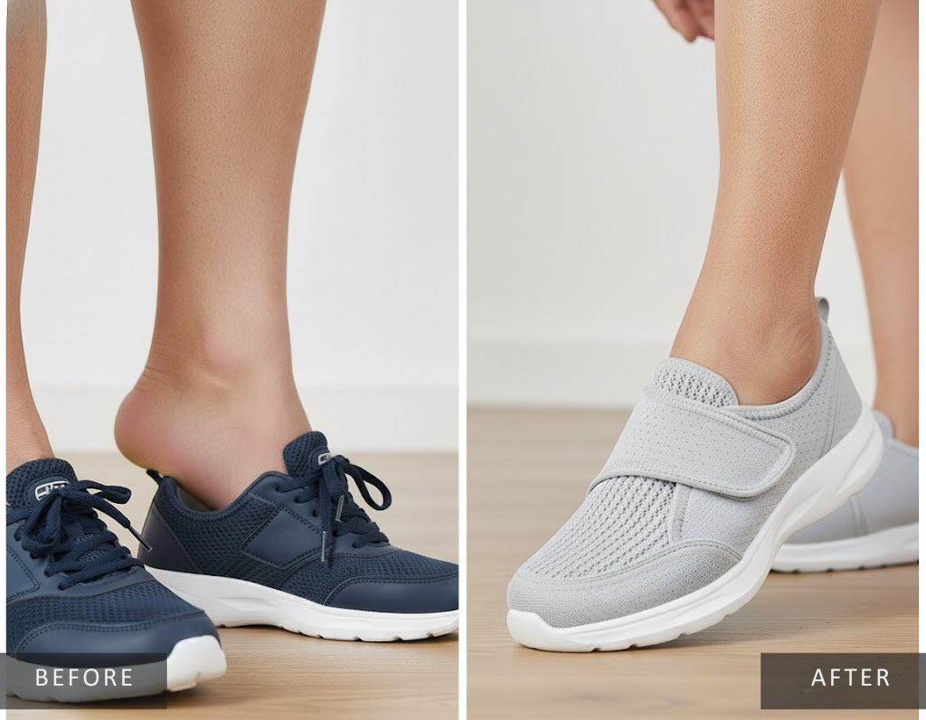 Women's Wide Adjustable Velcro Trainers for Swollen Feet | Maximum Cushioning & Breathable for Diabetics and Pregnants Swollen Feet and Diabetic Comfort