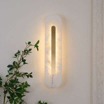 Alabaster Rounded Wall Light Fixture - Modern Sconce for Living Room & Hallway Lighting