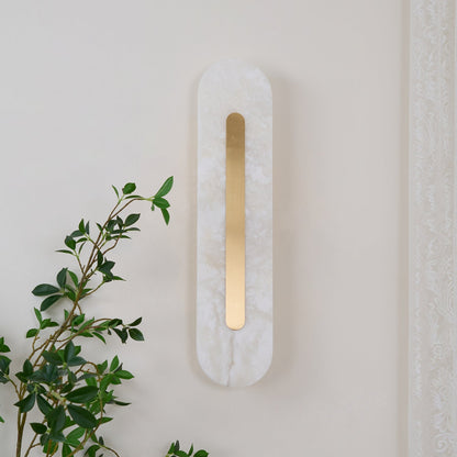 Alabaster Rounded Wall Light Fixture - Modern Sconce for Living Room & Hallway Lighting