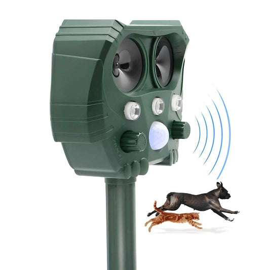 Ultrasonic Cat Repellent Device - Sonar Noise Deterrent for Cats, Dogs, Foxes, Rats & Squirrels - Effective Outdoor Animal Control