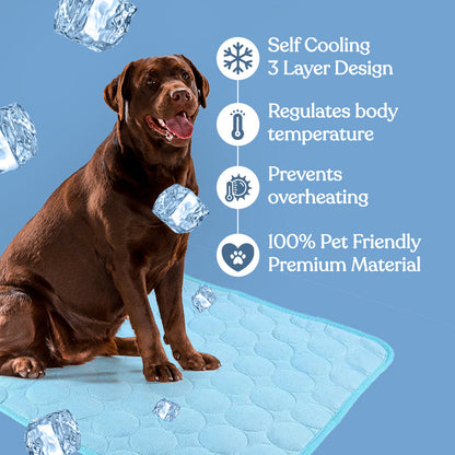 Pet Cooling Mat for Dogs & Cats - Non-Toxic, Portable, Self-Cooling Pad for Summer Use, Ideal for Home & Travel