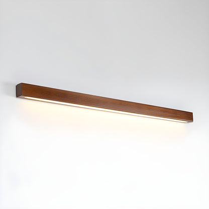 LED Linear Wood Wall Light Fixture - Rustic Design for Living Room & Hallway Lighting