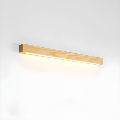 LED Linear Wood Wall Light Fixture - Rustic Design for Living Room & Hallway Lighting