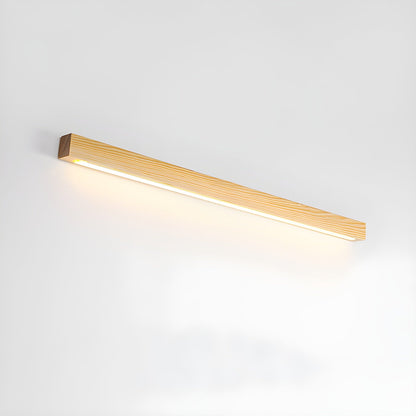 LED Linear Wood Wall Light Fixture - Rustic Design for Living Room & Hallway Lighting