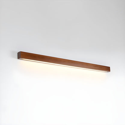 LED Linear Wood Wall Light Fixture - Rustic Design for Living Room & Hallway Lighting