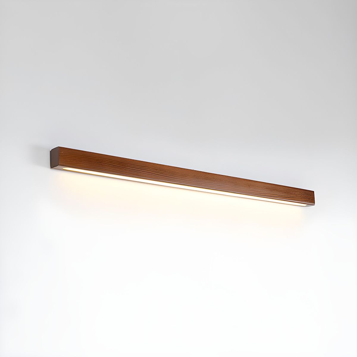 LED Linear Wood Wall Light Fixture - Rustic Design for Living Room & Hallway Lighting