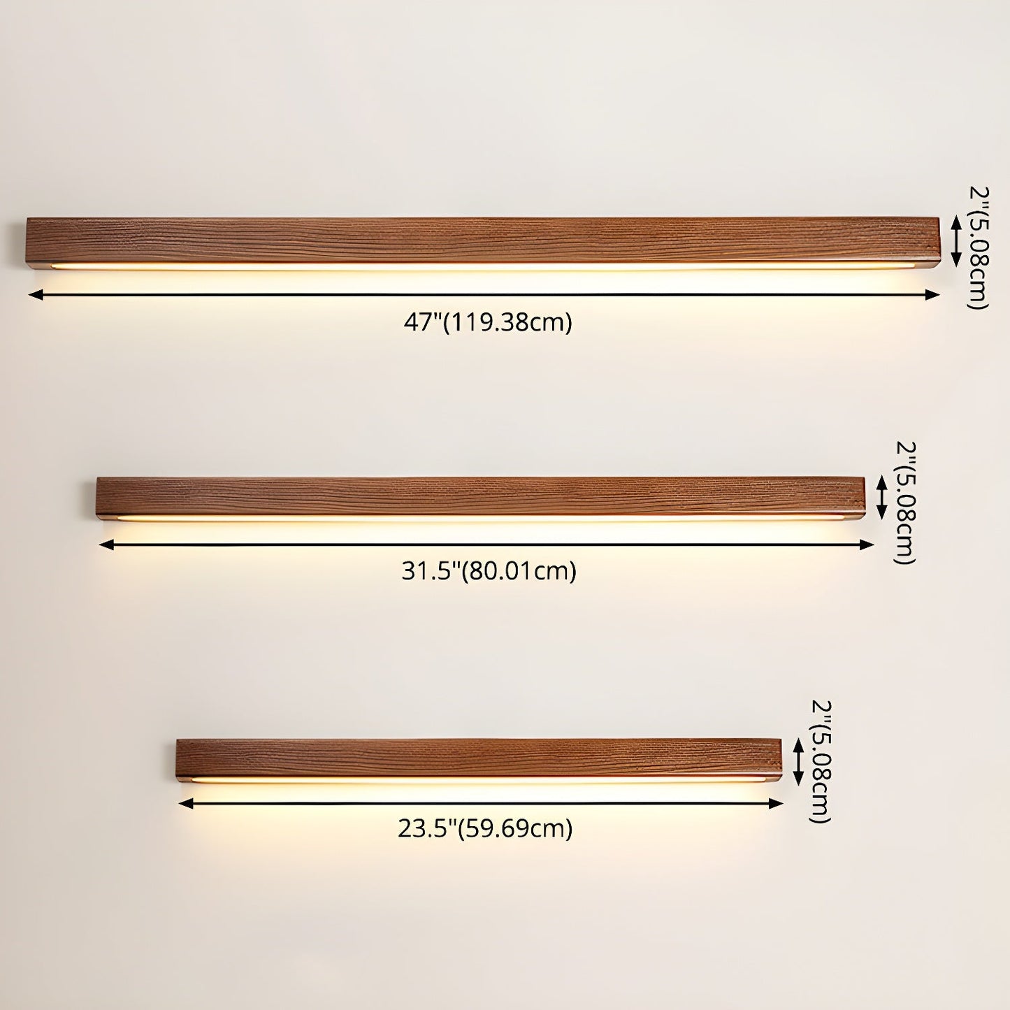 LED Linear Wood Wall Light Fixture - Rustic Design for Living Room & Hallway Lighting