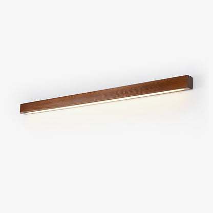 LED Linear Wood Wall Light Fixture - Rustic Design for Living Room & Hallway Lighting