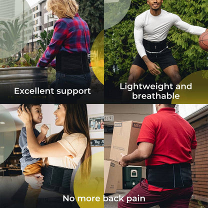 Back Pain Support Belt | Targeted Compression for Lower Back Strain & Herniated Discs | Adjustable for Daily Activities