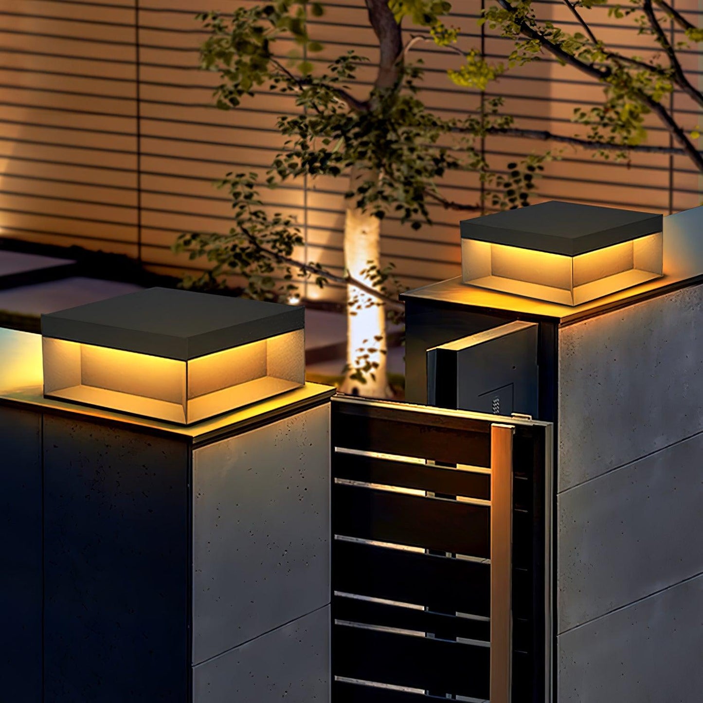 Black Box Outdoor Post Light Fixture - Weather-Resistant LED Lamp for Pathway, Garden & Patio Lighting