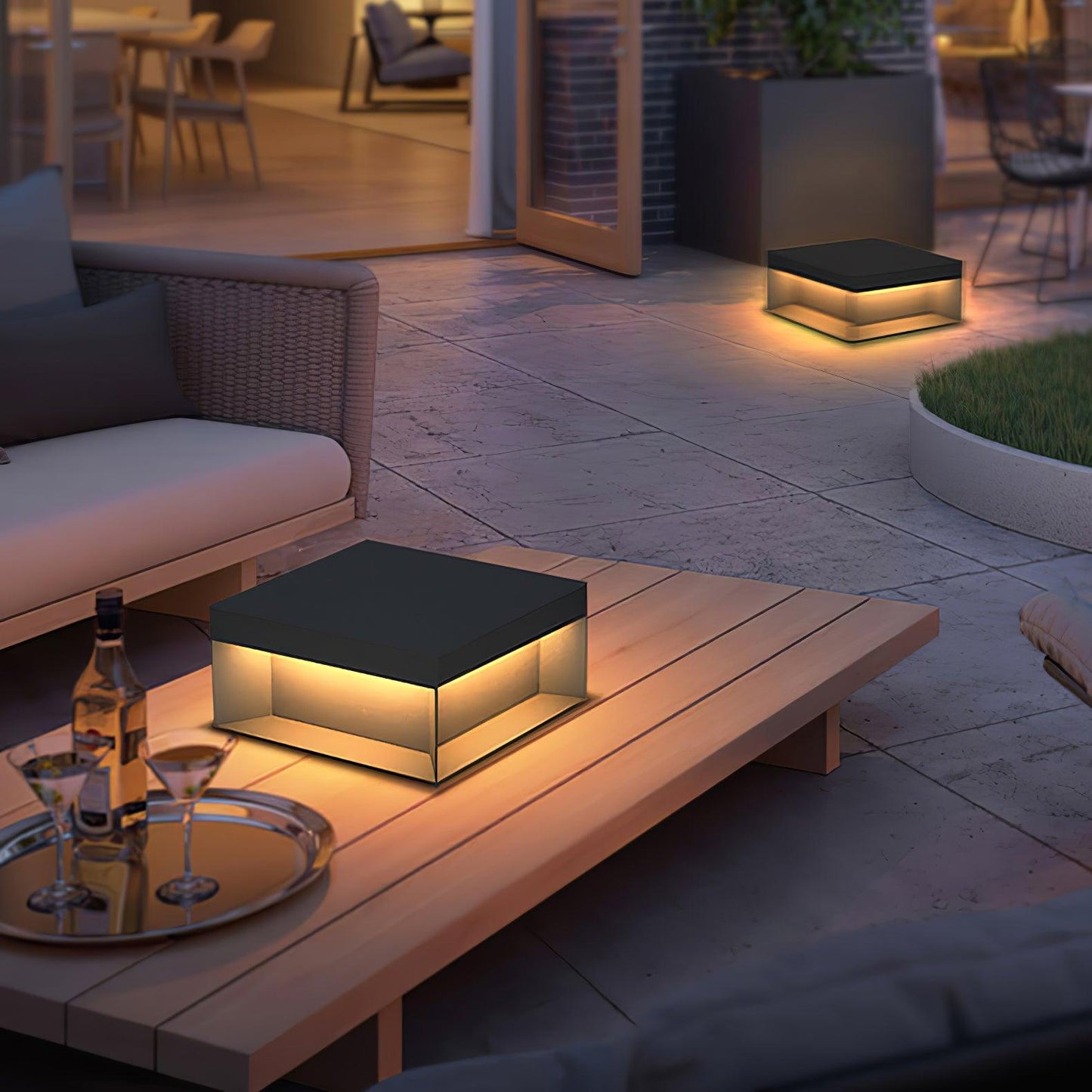 Black Box Outdoor Post Light Fixture - Weather-Resistant LED Lamp for Pathway, Garden & Patio Lighting