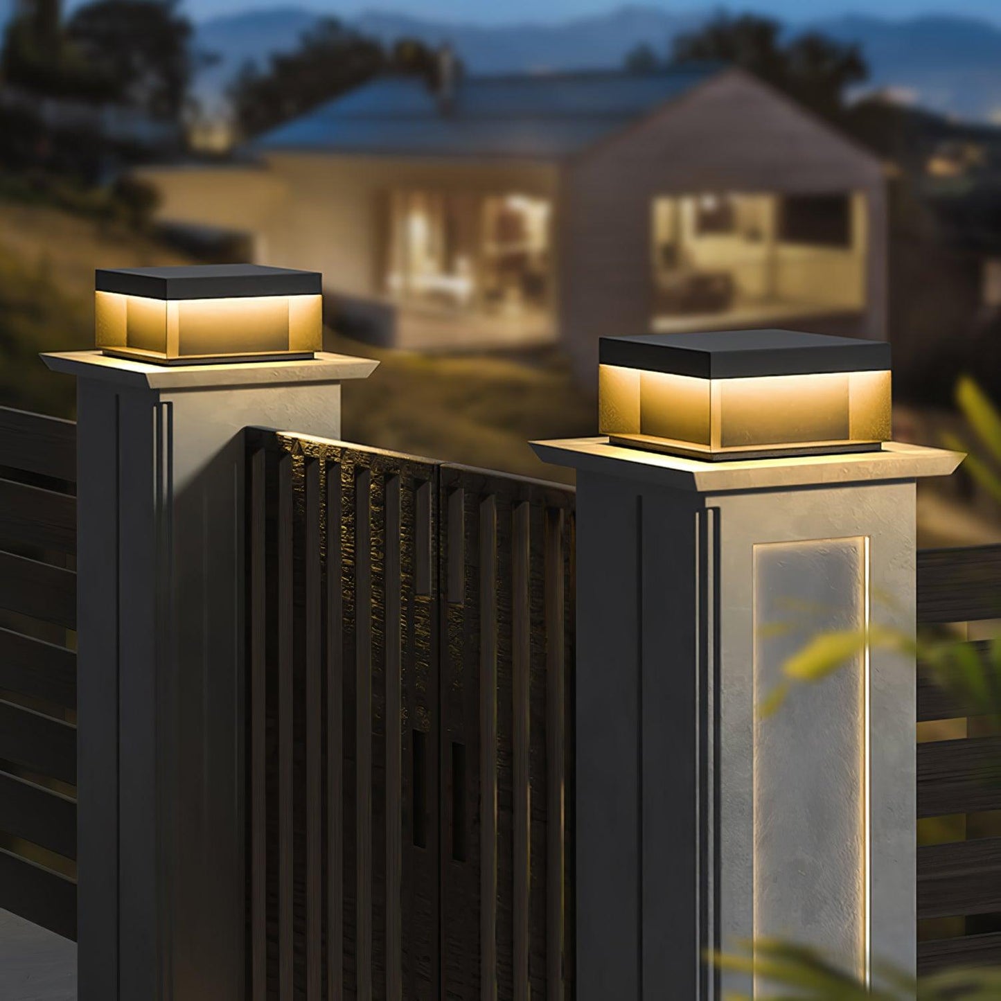 Black Box Outdoor Post Light Fixture - Weather-Resistant LED Lamp for Pathway, Garden & Patio Lighting