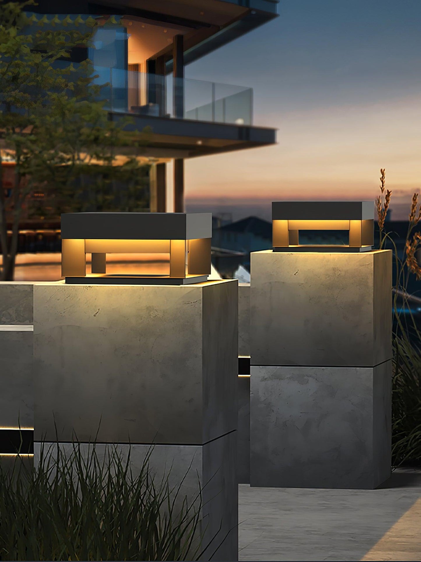 Black Box Outdoor Post Light Fixture - Weather-Resistant LED Lamp for Pathway, Garden & Patio Lighting