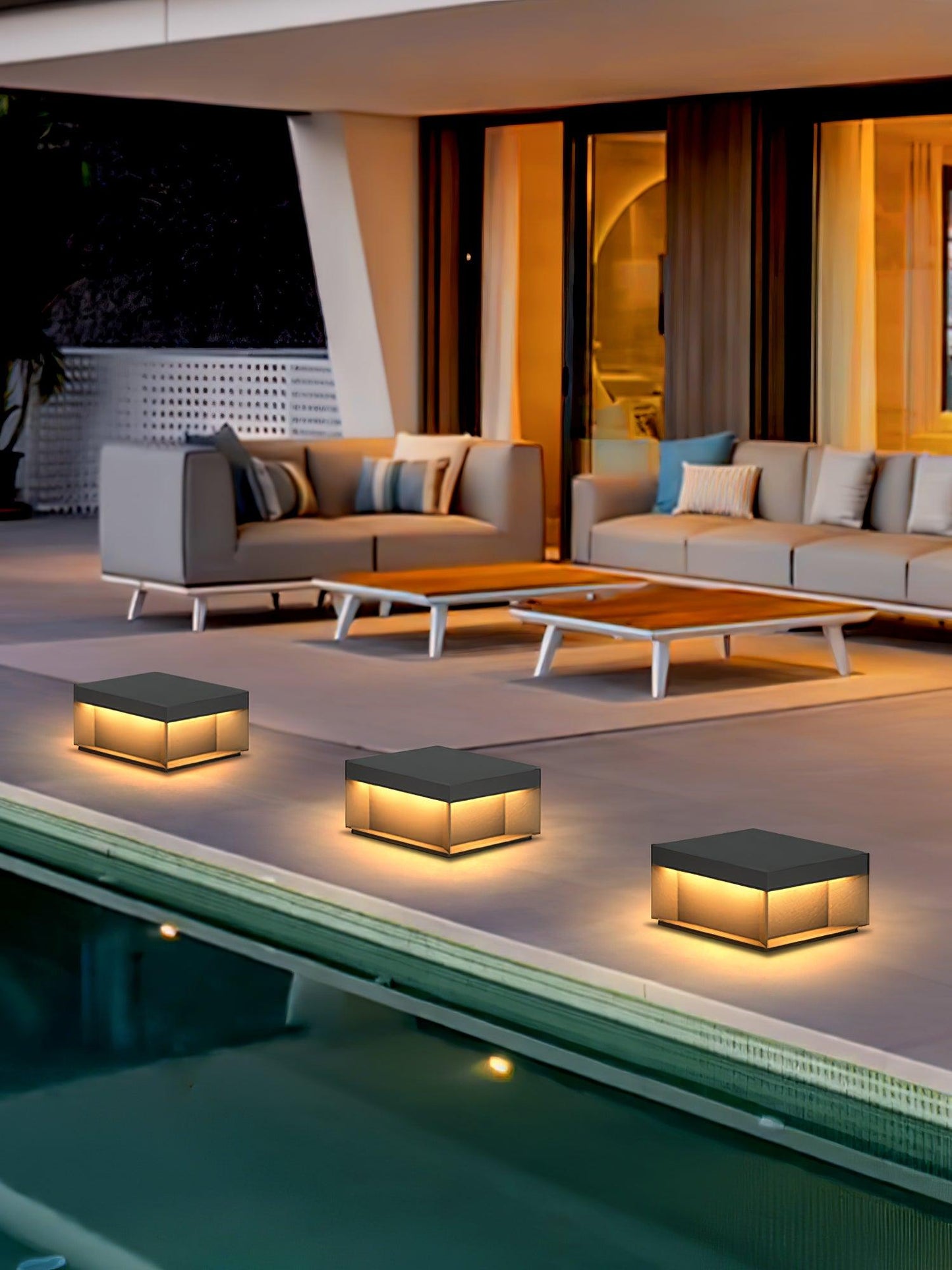 Black Box Outdoor Post Light Fixture - Weather-Resistant LED Lamp for Pathway, Garden & Patio Lighting
