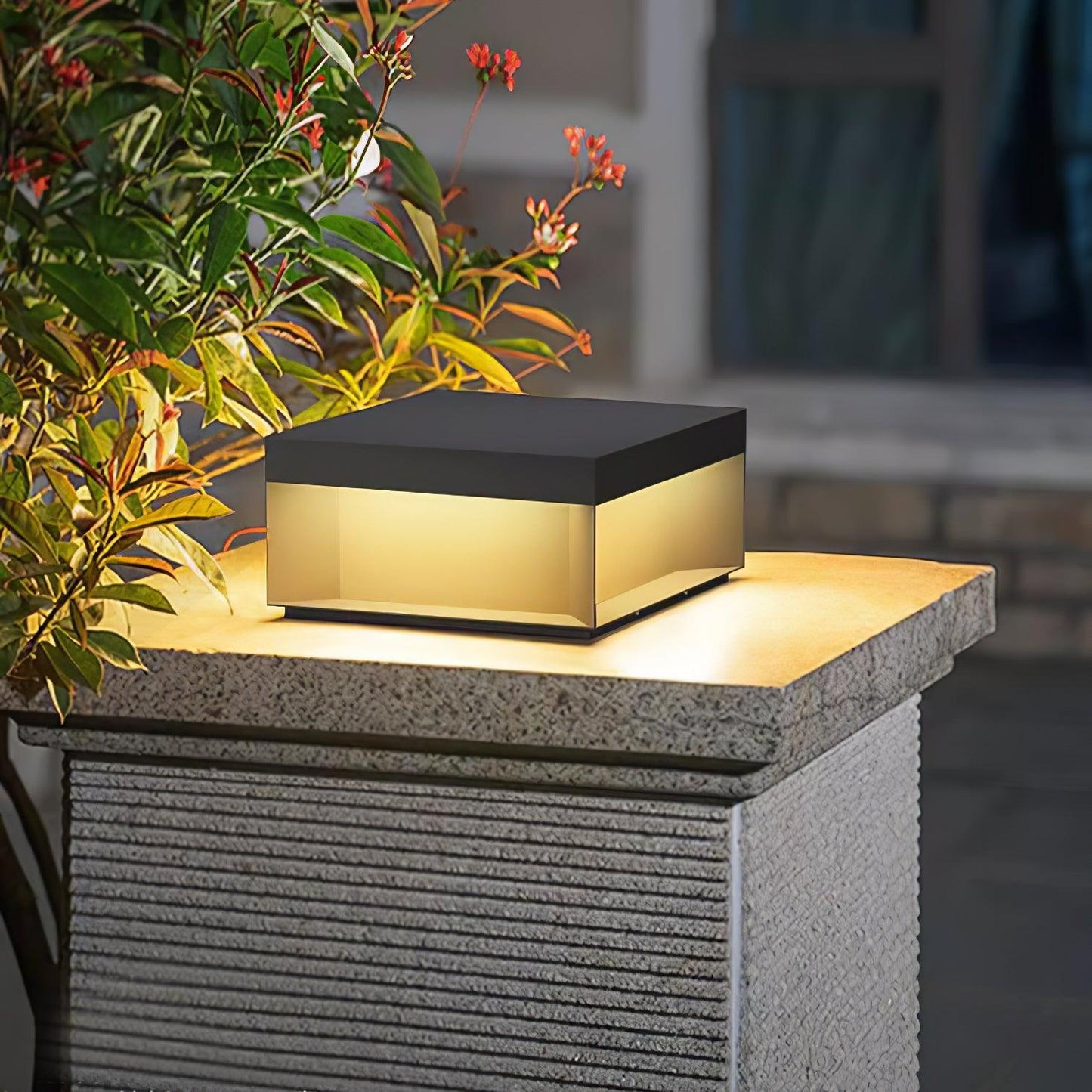 Black Box Outdoor Post Light Fixture - Weather-Resistant LED Lamp for Pathway, Garden & Patio Lighting