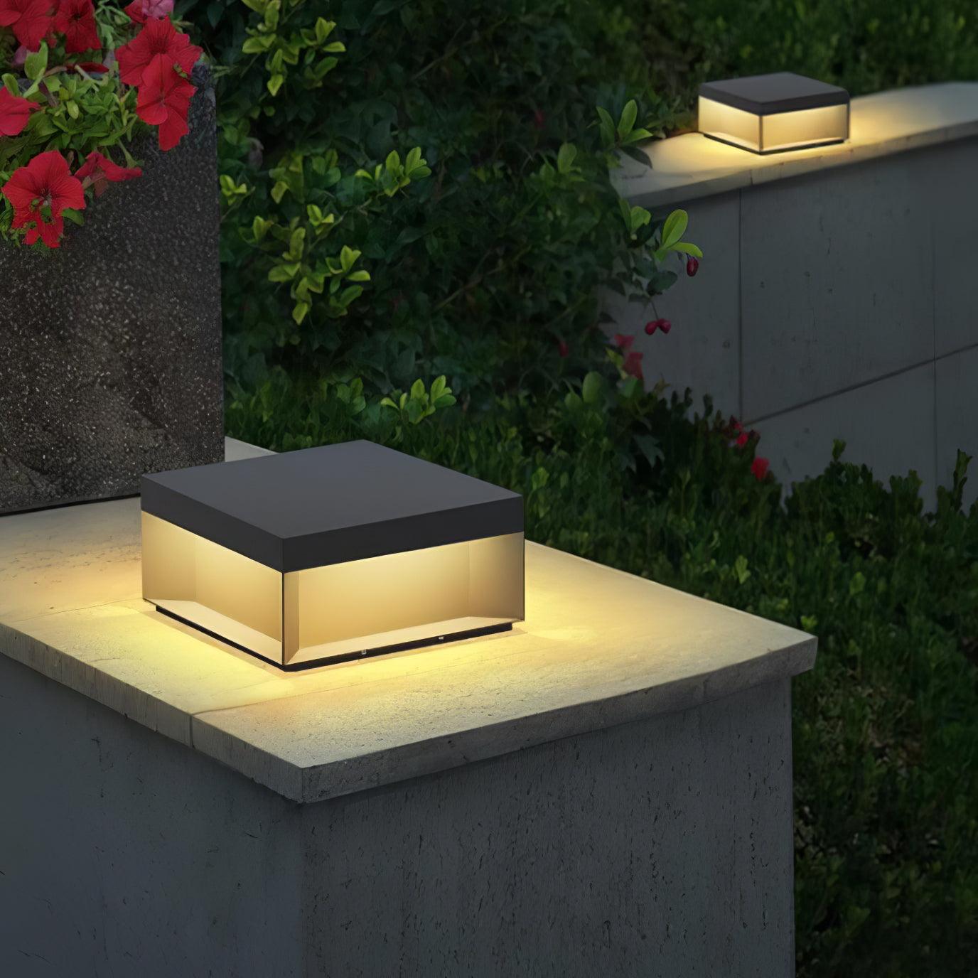 Black Box Outdoor Post Light Fixture - Weather-Resistant LED Lamp for Pathway, Garden & Patio Lighting