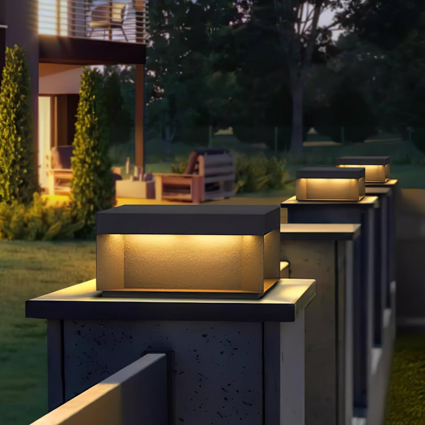 Black Box Outdoor Post Light Fixture - Weather-Resistant LED Lamp for Pathway, Garden & Patio Lighting