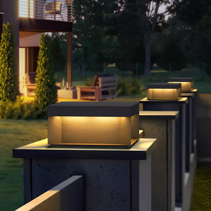 Black Box Outdoor Post Light Fixture - Weather-Resistant LED Lamp for Pathway, Garden & Patio Lighting