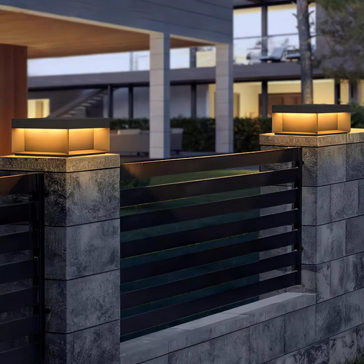 Black Box Outdoor Post Light Fixture - Weather-Resistant LED Lamp for Pathway, Garden & Patio Lighting